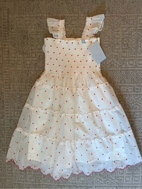 NWT Hill House Girls red and white organza Mini Ellie 11/12